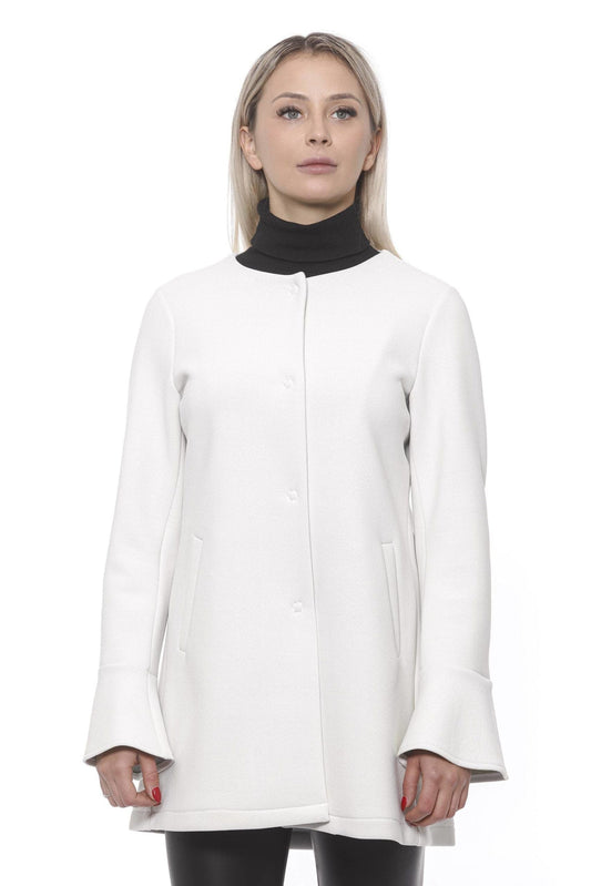 19V69 Italia M 19V69 Italia Elegant White Neoprene Woman Coat