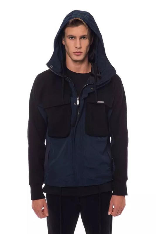 Nicolo Tonetto Black Wool Men's Hooded Jacket
