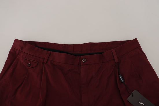Dolce & Gabbana Elegant Maroon Cotton Blend Shorts