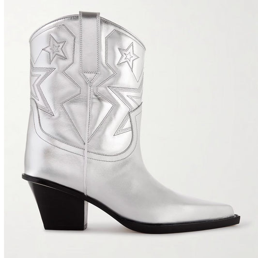 Paris Texas Gray Leather Women Ankle Boot