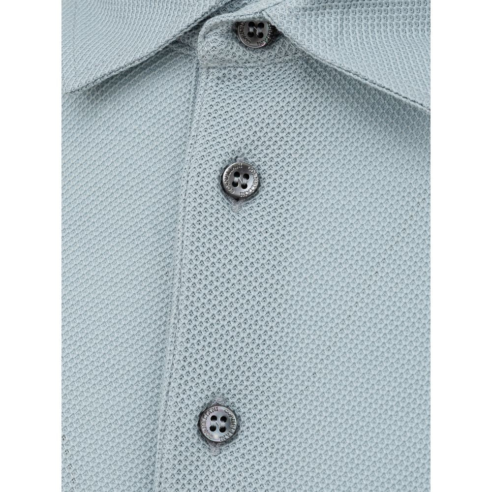 Corneliani Blue Cotton Polo Shirt