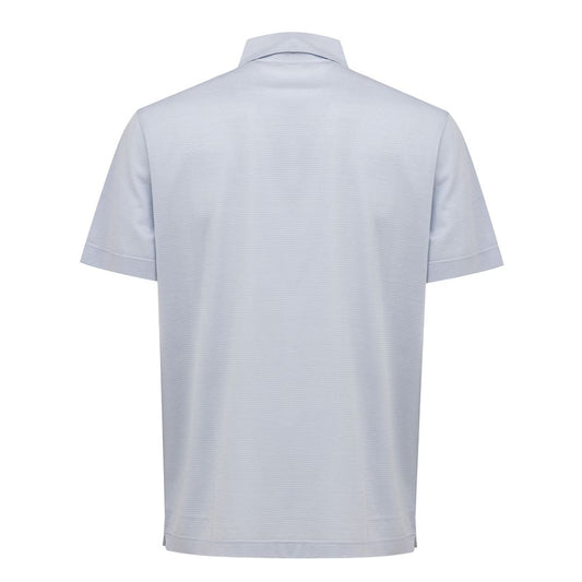 Canali Blue Cotton Polo Shirt