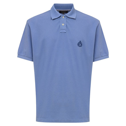 Canali Blue Cotton Polo Shirt