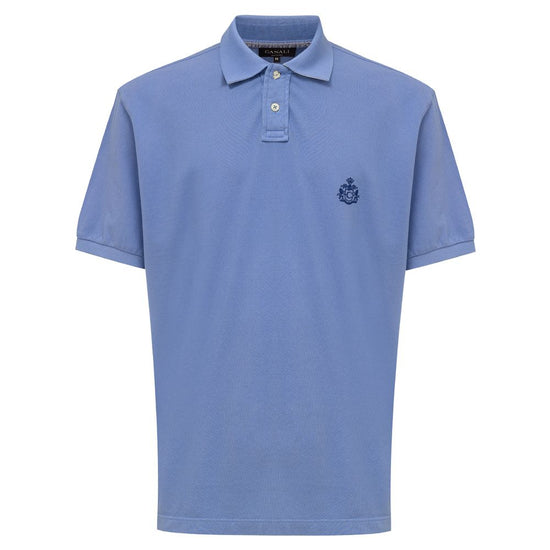 Canali Blue Cotton Polo Shirt