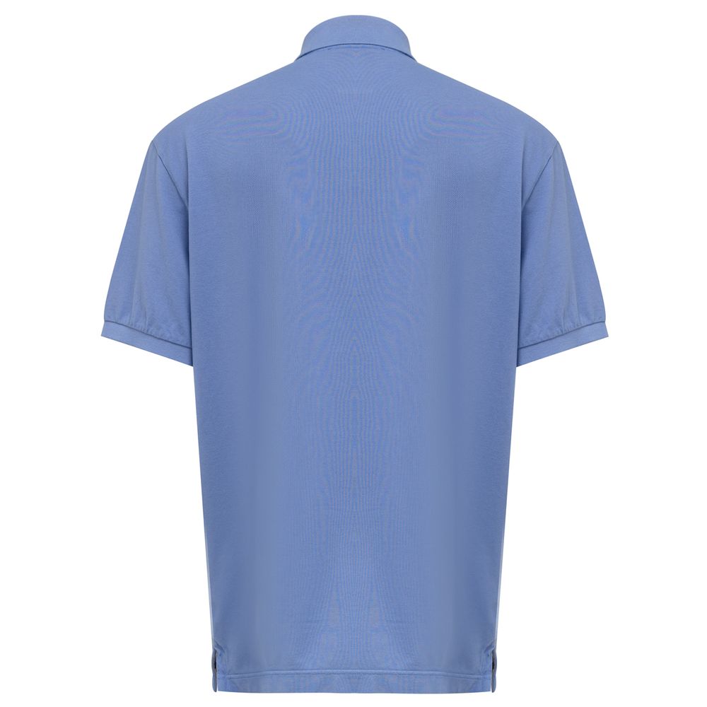 Canali Blue Cotton Polo Shirt