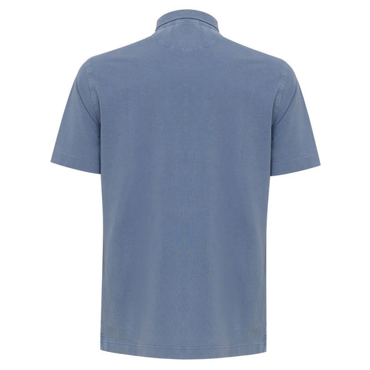 Corneliani Light Blue Cotton Polo Shirt