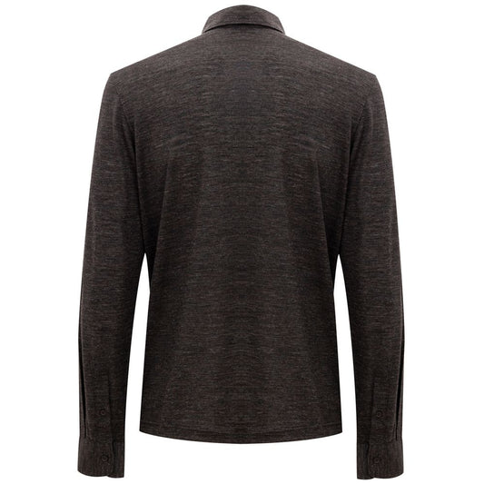 Corneliani Gray Wool Polo Shirt