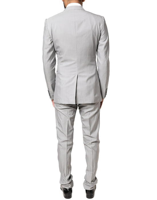 Dolce & Gabbana Light Gray Wool GOLD 2 Piece Formal Suit