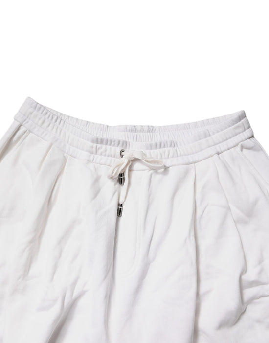 Dolce & Gabbana White Cotton Cargo Bermuda Sweatshorts Shorts