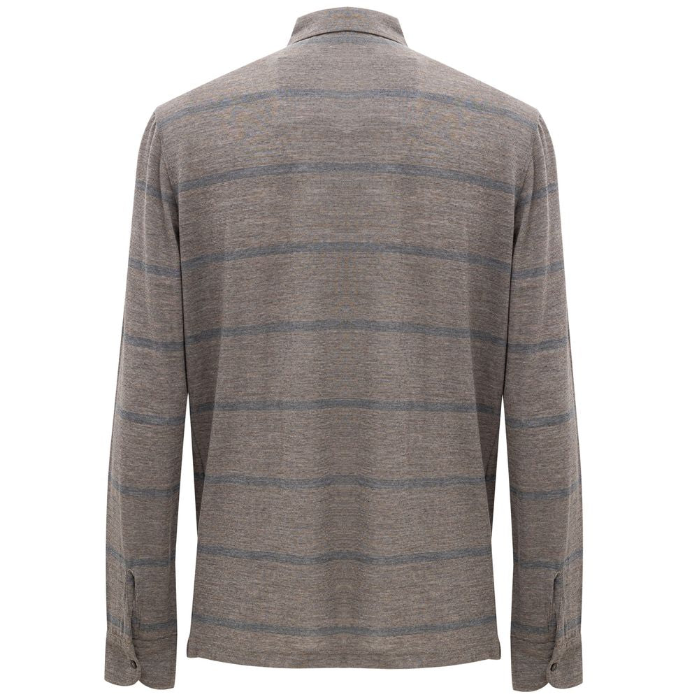 Corneliani Bicolor Wool Polo Shirt