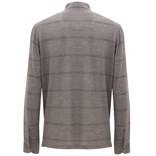 Corneliani Bicolor Wool Polo Shirt