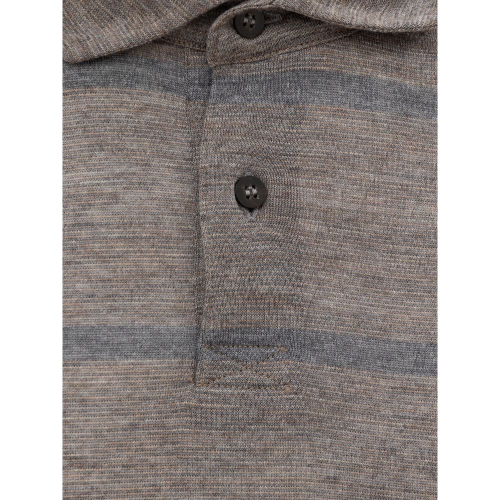 Corneliani Bicolor Wool Polo Shirt