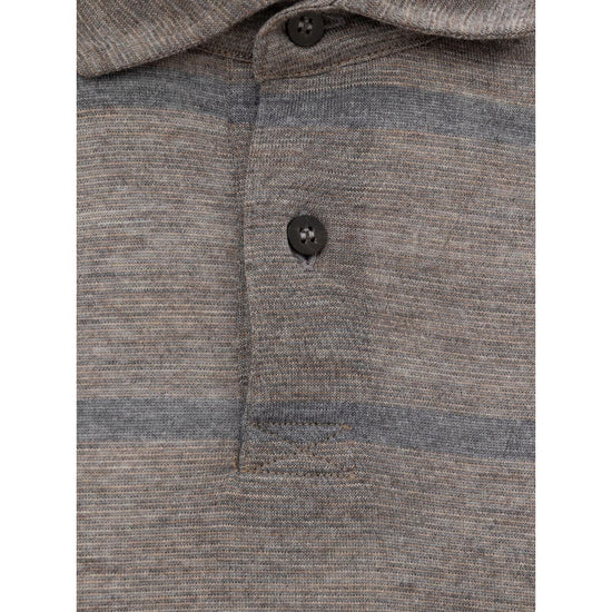 Corneliani Bicolor Wool Polo Shirt