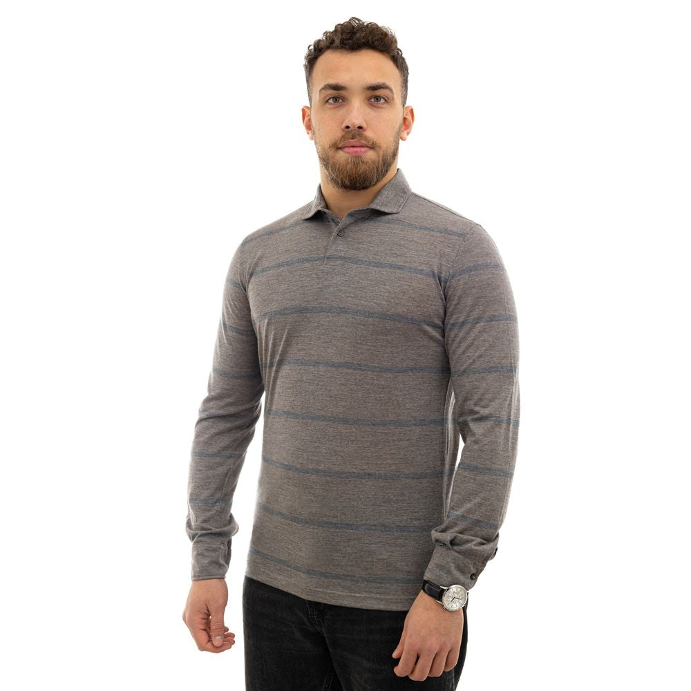 Corneliani Bicolor Wool Polo Shirt