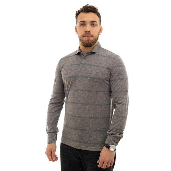 Corneliani Bicolor Wool Polo Shirt