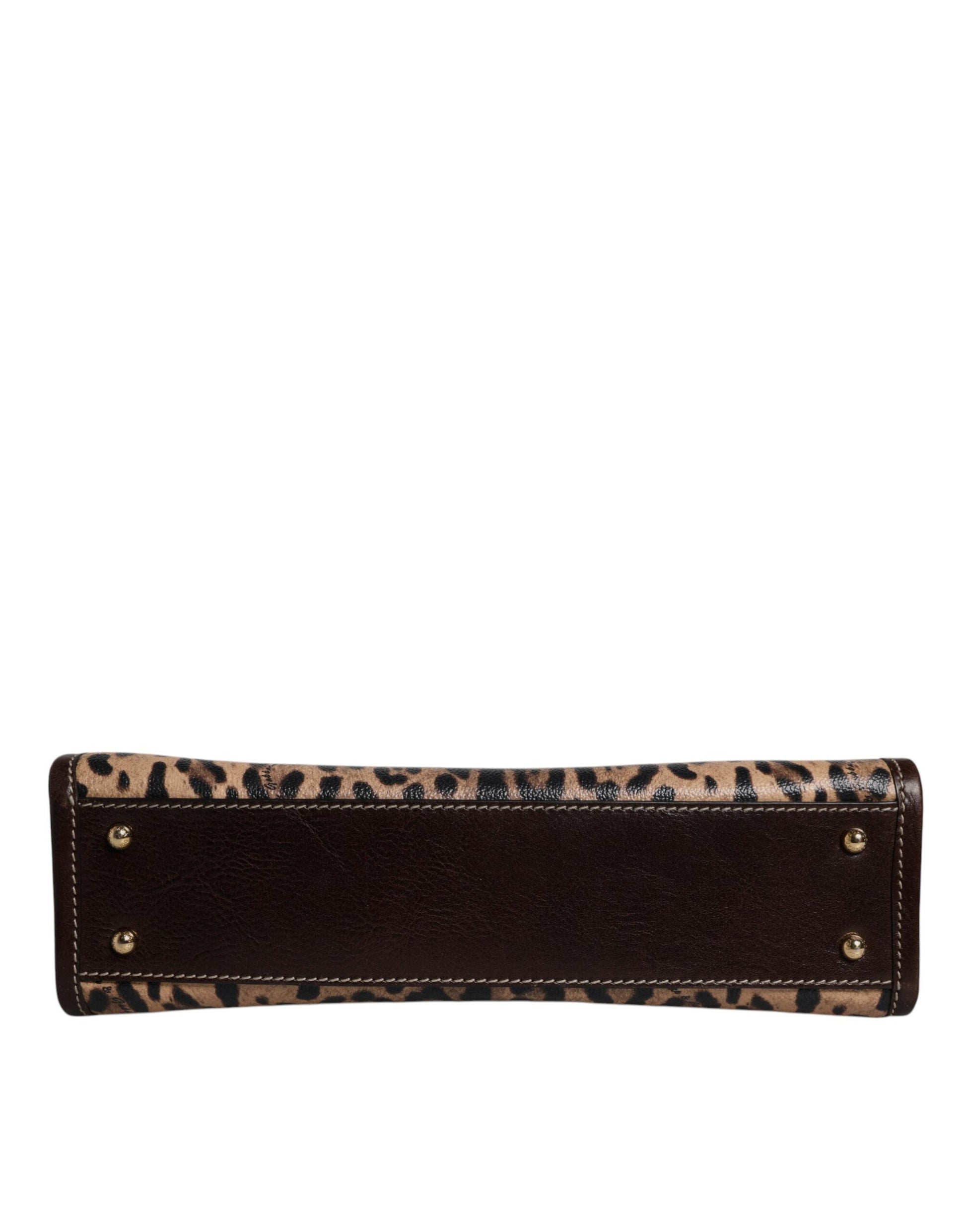 Dolce & Gabbana Brown Leopard Leather Shoulder Strap Tote Bag