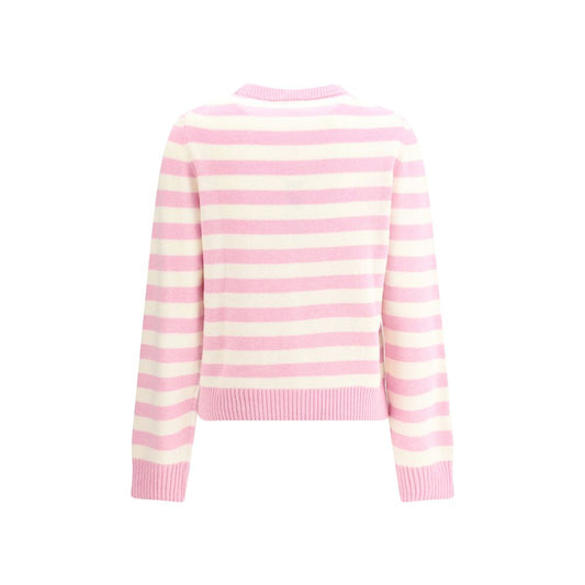 Ganni Striped sweater with rabbit