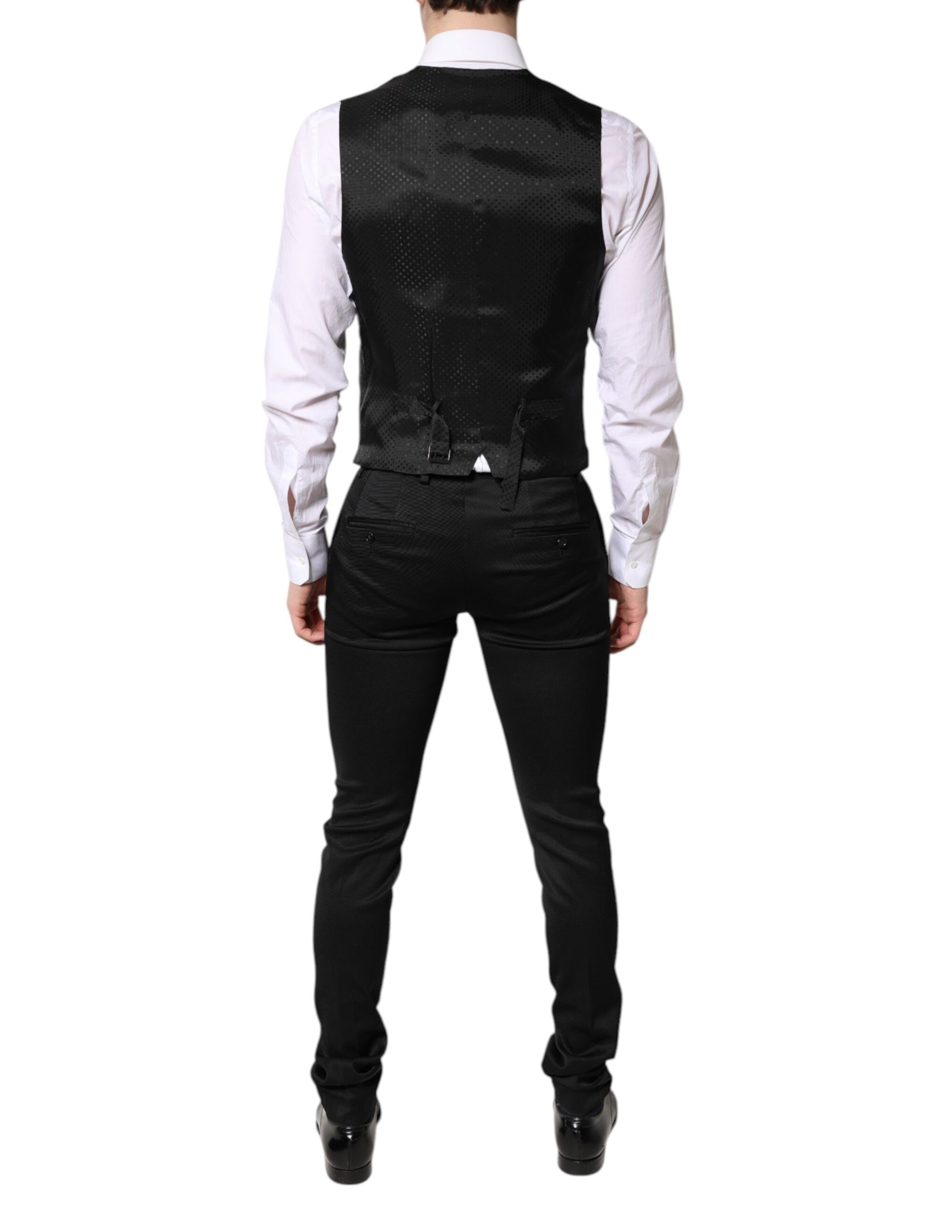 Dolce & Gabbana Black Single Breasted Formal 3 Piece Suit