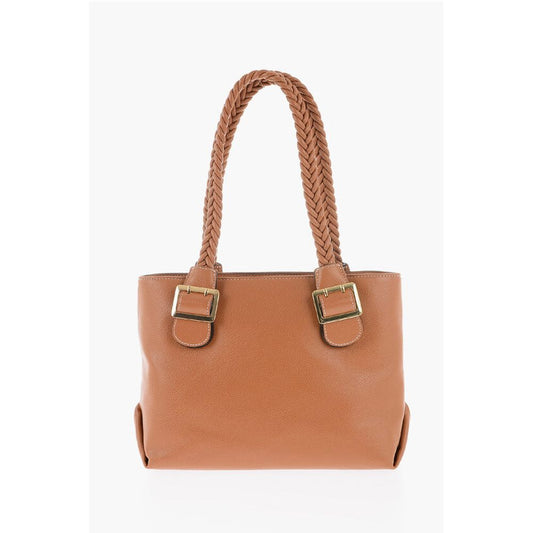 Moschino LOVE Faux Leather Shoulder Bag with Braided Handle