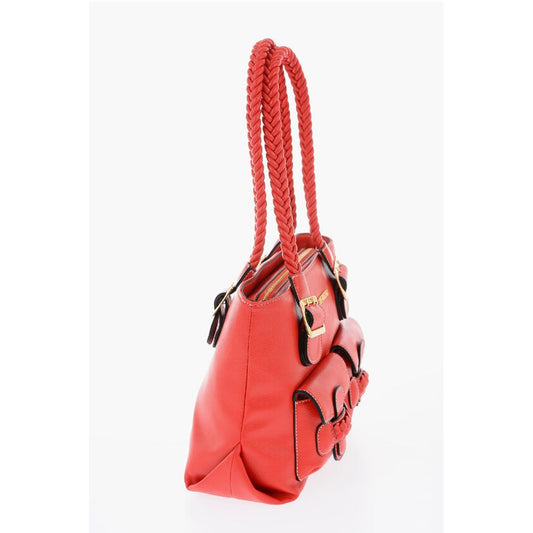 Moschino LOVE Faux Leather Shoulder Bag with Braided Handle