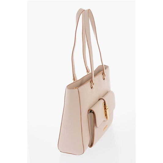 Moschino LOVE Faux Leather Tote Bag with Golden Details