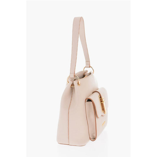 Moschino LOVE Faux Leather Shoulder Bag with Golden Details