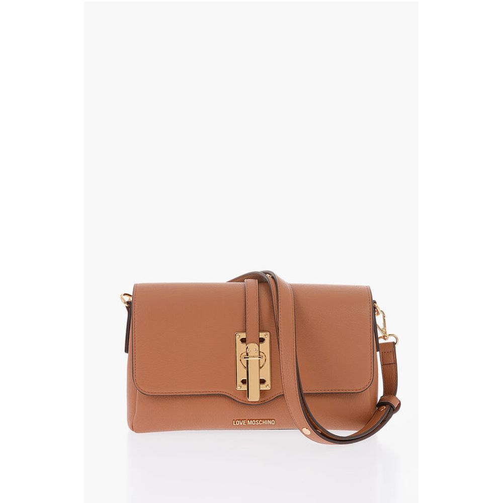 Moschino LOVE Faux Leather Shoulder Bag with Golden Details