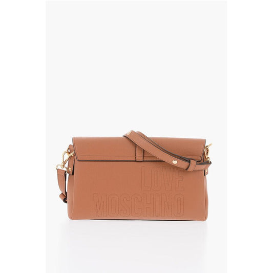 Moschino LOVE Faux Leather Shoulder Bag with Golden Details