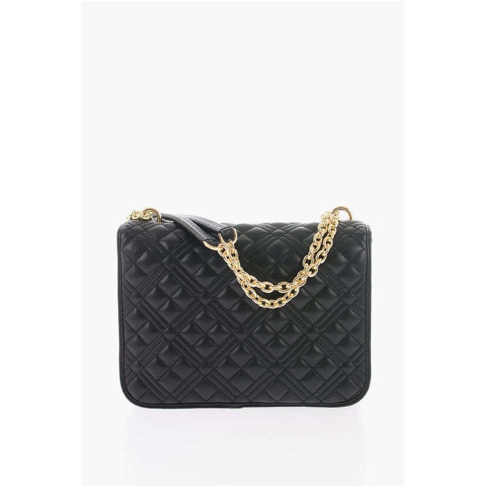 Moschino LOVE Quilted Faux Leather Bag with Chain Shoulder Strap