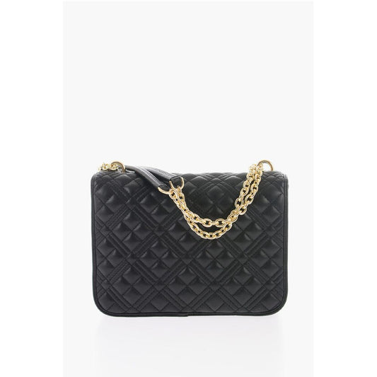 Moschino LOVE Quilted Faux Leather Bag with Chain Shoulder Strap
