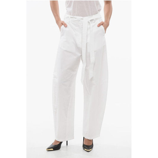 PINKO High-Waisted Cotton and Linen PIANISTA Pants