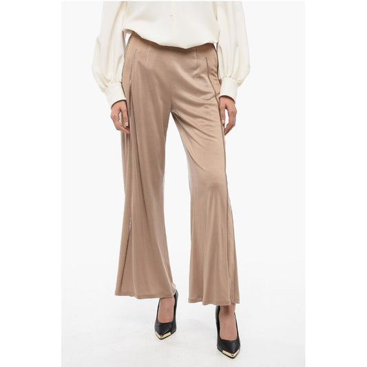 Armani EMPORIO Stretchy Wide-Leg Pants with Contrasting Trims