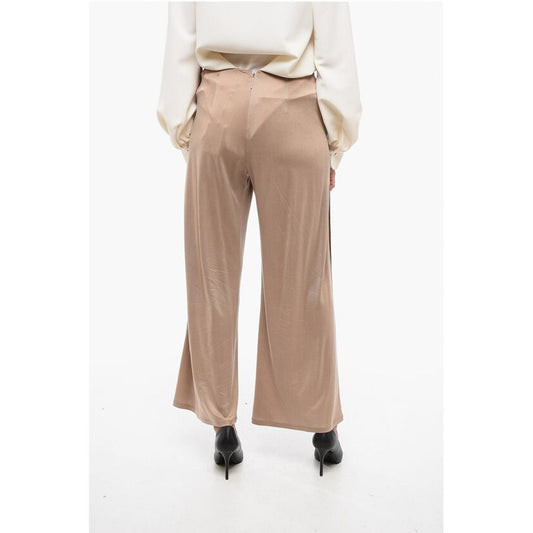 Armani EMPORIO Stretchy Wide-Leg Pants with Contrasting Trims