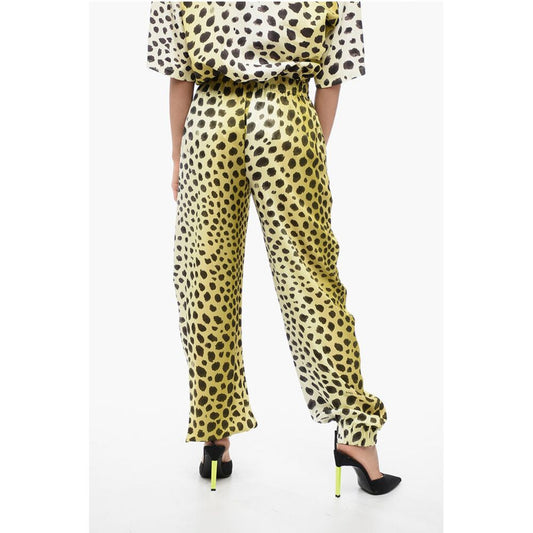 The Attico Satin Animalier Pants with Drawstring