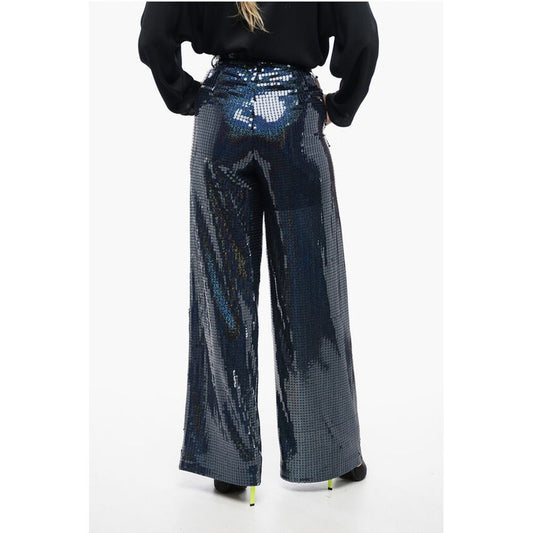New Arrivals All-Over Sequined Wide-Leg Pants with Pleats