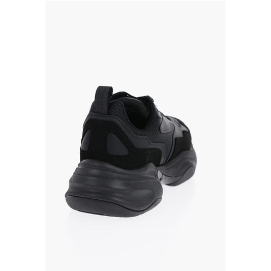 Neil Barrett CROQUIS Mesh and Suede Solid Color Low-Top Sneakers