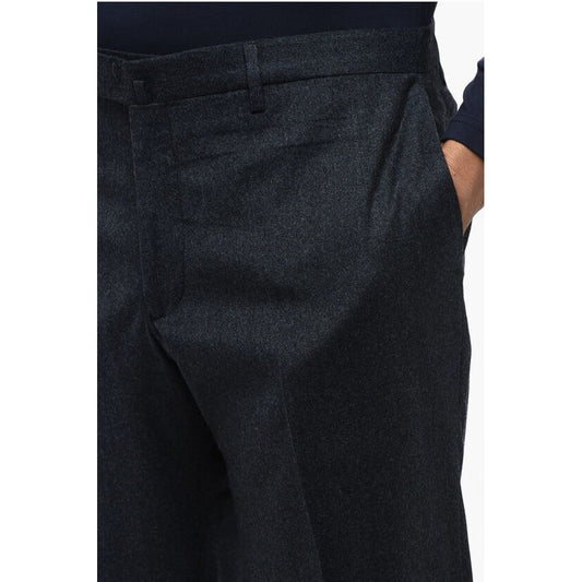 Briglia 1949 Virgin Wool Slim Fit Pants with Cuffed Hem