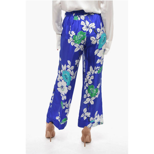 Parosh Silk Palazzo Pants with Floral Print