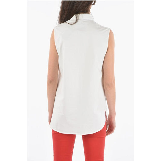Woolrich Cotton Sleeveless Maxi Shirt with Double Breast Pockets