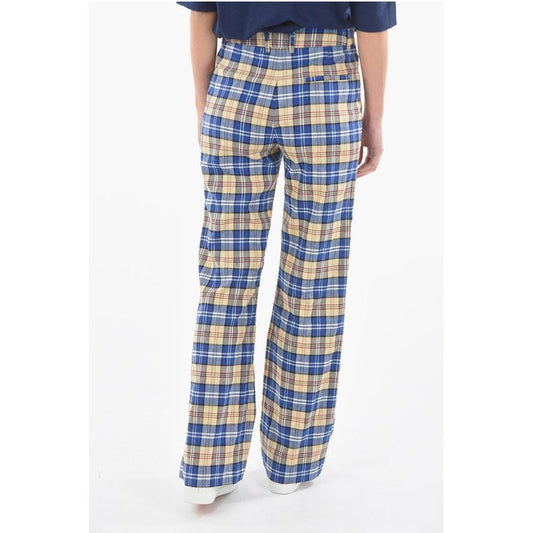 Woolrich Tartan Checked Palazzo Pants with Belt Loops