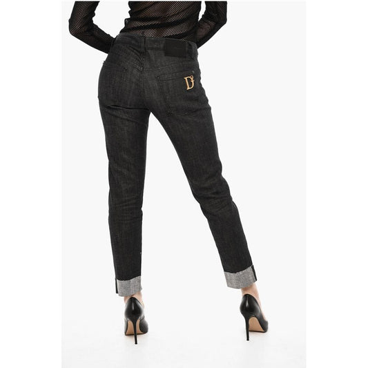Dsquared² Dark Wash JENNIFER Cropped Jeans with Golden Logo