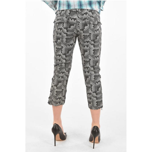 Diesel BLACK GOLD Mid-rise waist PACQUARD capri pants