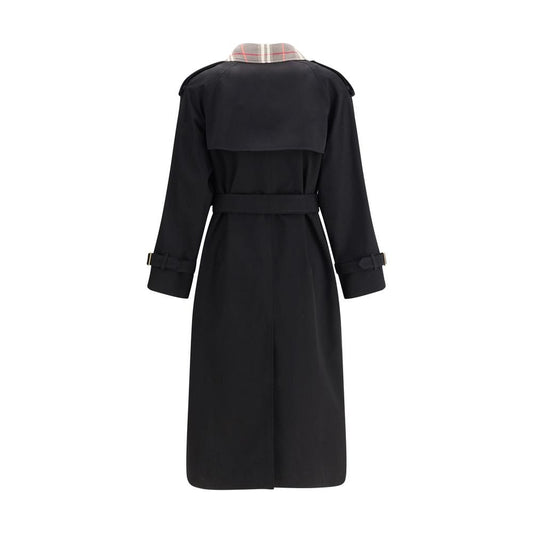 Burberry Castleford long Trench Coat with Check collar