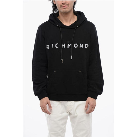 John Richmond Embroidered Logo BETTO Brushed Cotton Hoodie