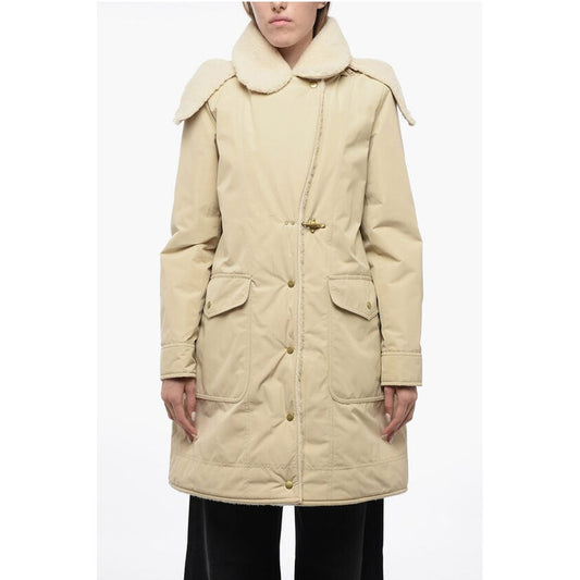 Fay Pile-Borg Paded Parka with Hanger Detail