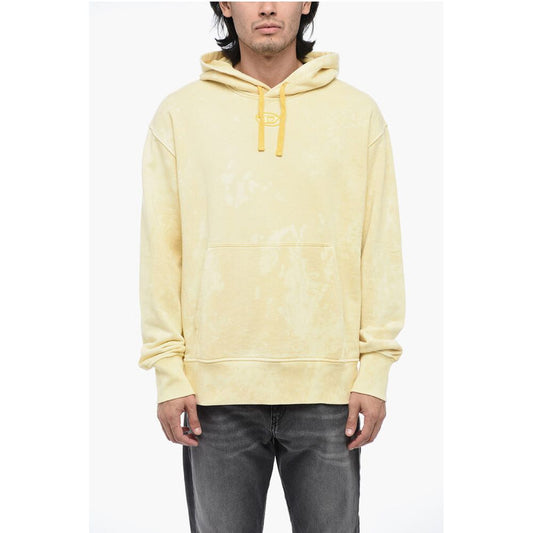 Diesel Logoed Hoodie S-MACS Sweatshirt with Acid-Wash