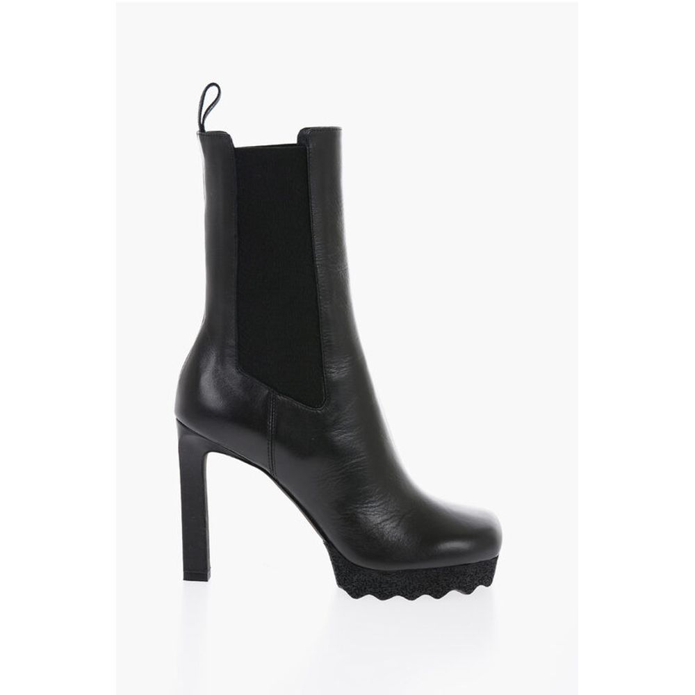 Off-White Leather SPONGE Chelsea Booties 12cm
