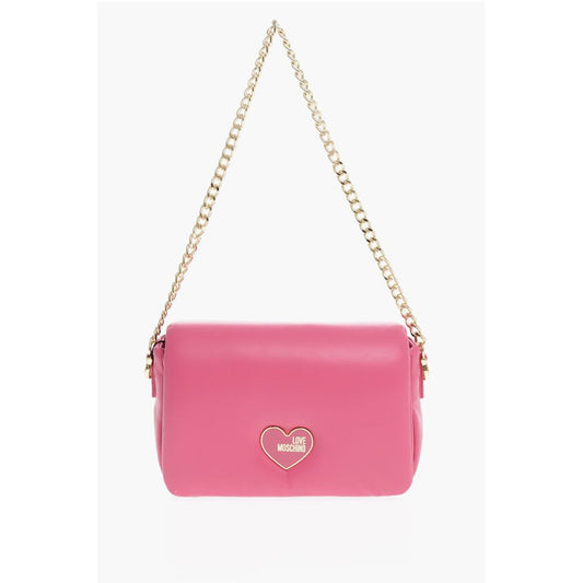 Moschino LOVE Faux Leather Crossbody Bag with Golden Chain