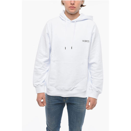14 BROS Contrasting Maxi Printed Back Hoodie