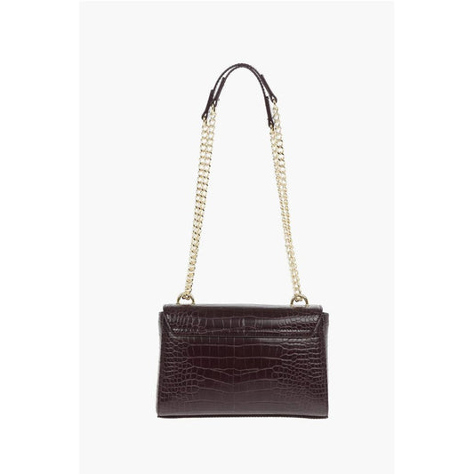 Moschino LOVE Crocodile Printed Faux Leather Crossbody Bag